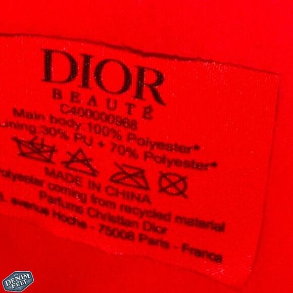 Christian Dior Beauté Red Canvas Travel Cosmetic Pouch – Embossed CD Logo | NEW - Picture 8 of 11